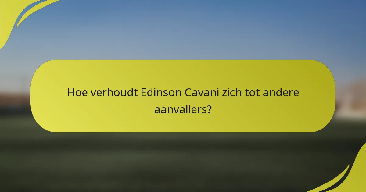 Hoe verhoudt Edinson Cavani zich tot andere aanvallers?