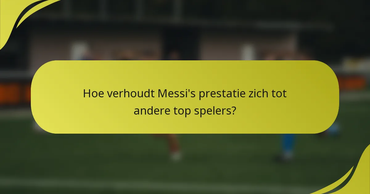 Hoe verhoudt Messi's prestatie zich tot andere top spelers?
